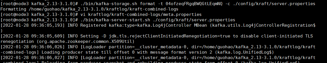 kafka3.1集群搭建（kraft模式）