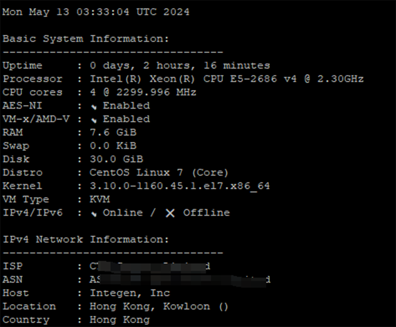 香港云服务器限时6折优惠码，1核/1G内存/30G SSD/3M CN2带宽，附带测评