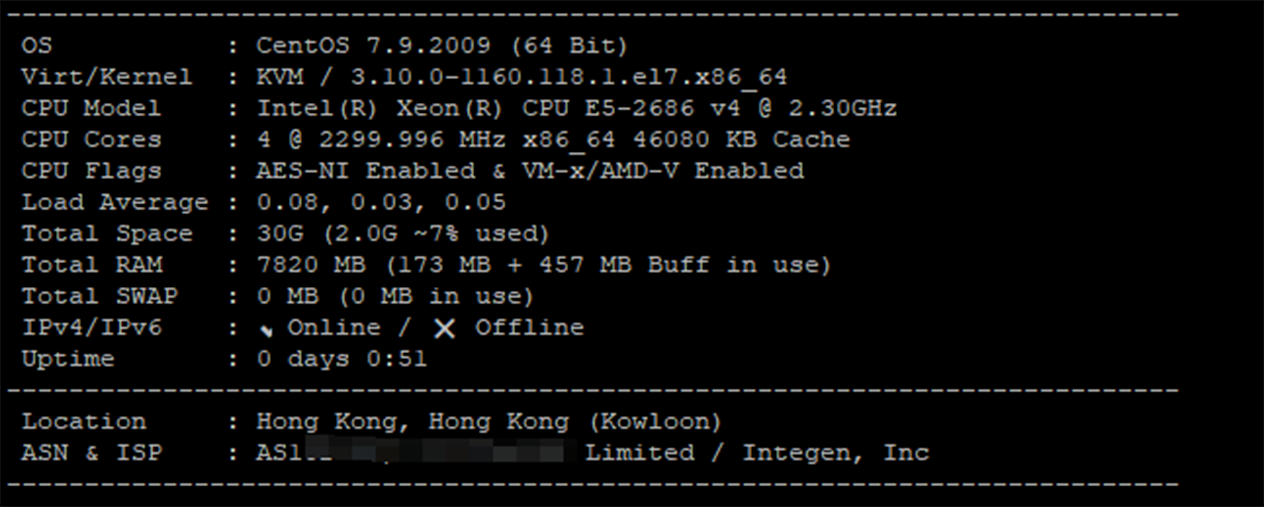 香港云服务器限时6折优惠码，1核/1G内存/30G SSD/3M CN2带宽，附带测评