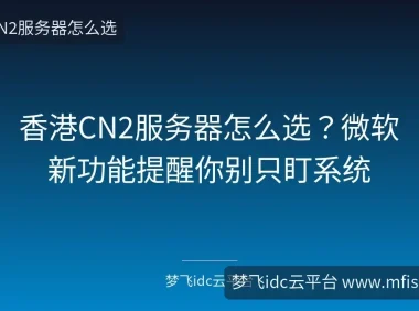 香港CN2服务器怎么选？微软新功能提醒你别只盯系统